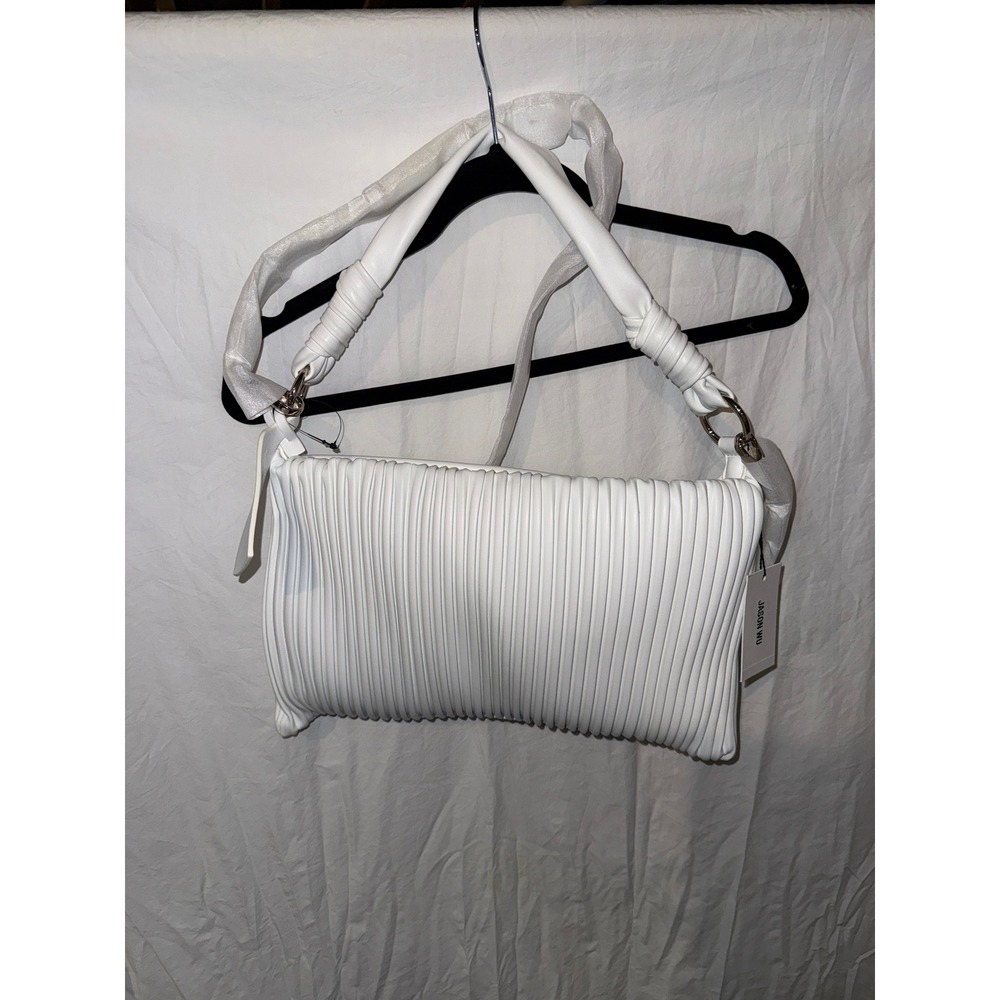 Jason Wu White Pleated Vegan Leather Shoulder Bag NWT